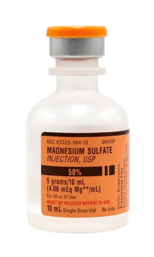 Magnesium Sulfate in Water 50%, 500 mg / mL Injection Single-Dose Vial 10 mL