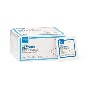 2-Ply Alcohol Prep Pads, Sterile, Size M, 1-1/8" x 2-3/8" (200/BX)