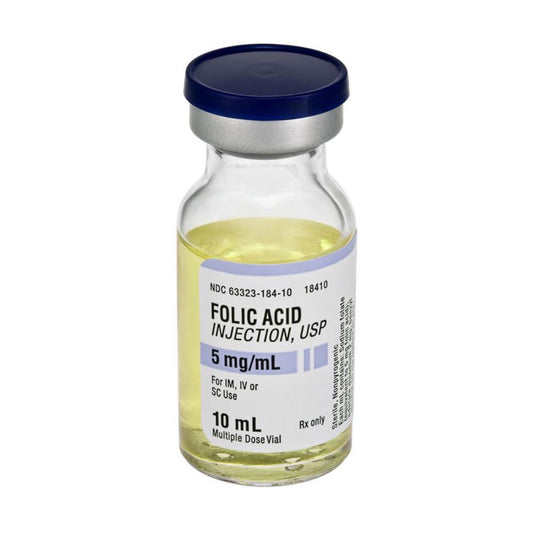 Folic Acid Injection, Multidose Vial, 5 mg / mL, 10 mL